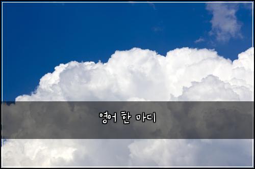 영어 한 마디