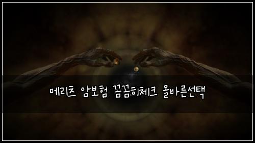 메리츠 암보험 꼼꼼히체크  올바른선택