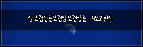 암보험상품보험암보험상품 내보고판단