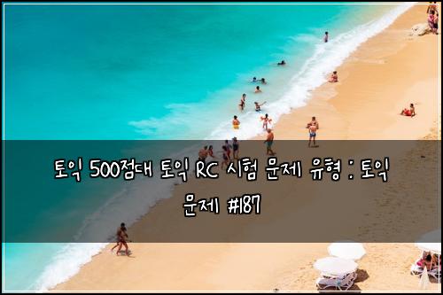 토익 500점대 토익 RC 시험 문제 유형 : 토익 문제 #187