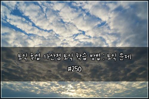 토익 취업 가산점 토익 학습 방법 : 토익 문제 #250