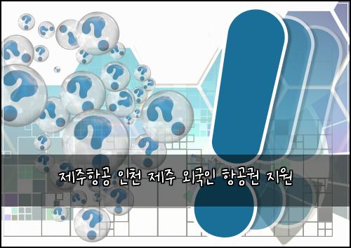 제주항공 인천 제주 외국인 항공권 지원