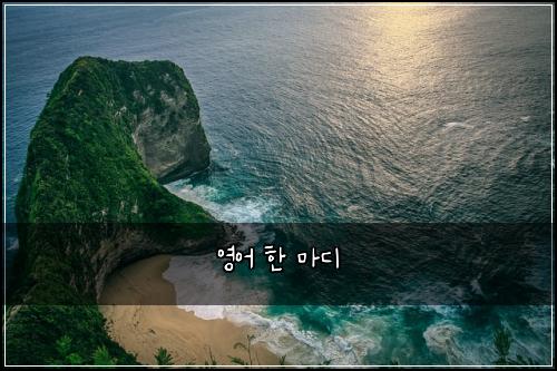 영어 한 마디