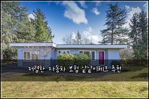 저렴한 자동차 보험 낱낱이체크  추천