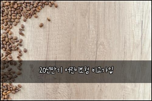 20년만기 어린이보험 비교가입 