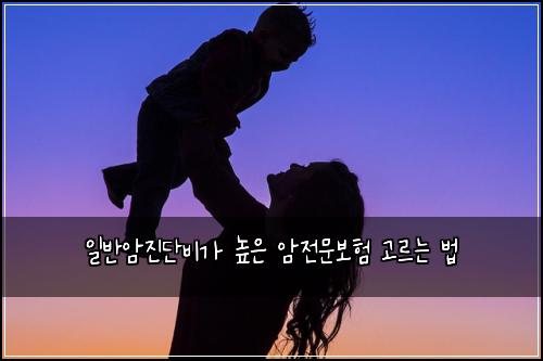 일반암진단비가 높은 암전문보험 고르는 법