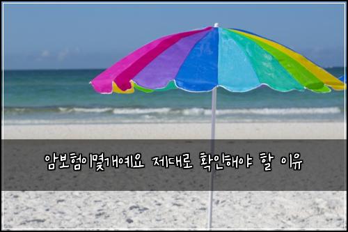 암보험이몇개예요 제대로 확인해야 할 이유
