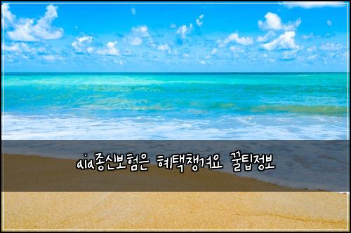 aia종신보험은 혜택챙겨요 꿀팁정보