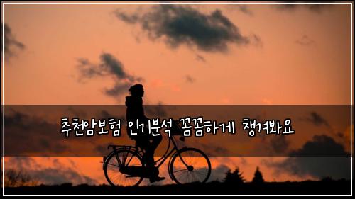 추천암보험 인기분석  꼼꼼하게 챙겨봐요