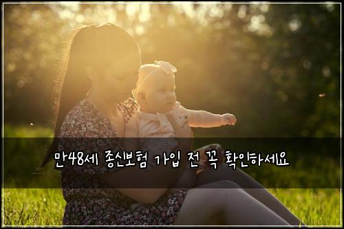 만48세 종신보험 가입 전 꼭 확인하세요