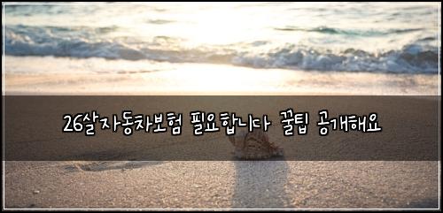 26살자동차보험 필요합니다  꿀팁 공개해요