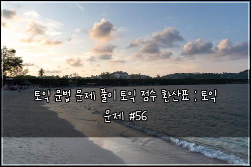 토익 문법 문제 풀이 토익 점수 환산표 : 토익 문제 #56