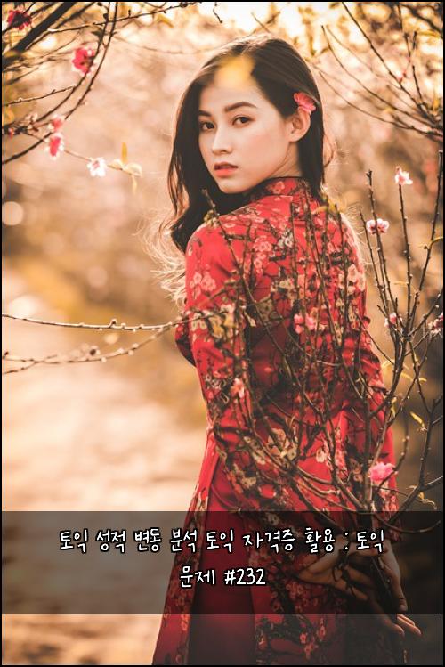 토익 성적 변동 분석 토익 자격증 활용 : 토익 문제 #232