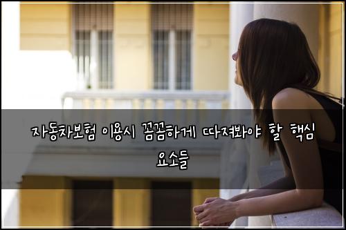 자동차보험 이용시 꼼꼼하게 따져봐야 할 핵심 요소들