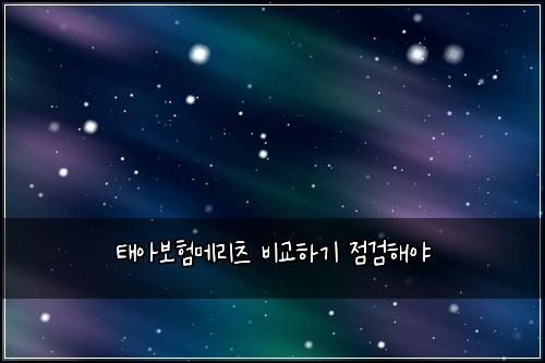 태아보험메리츠 비교하기 점검해야
